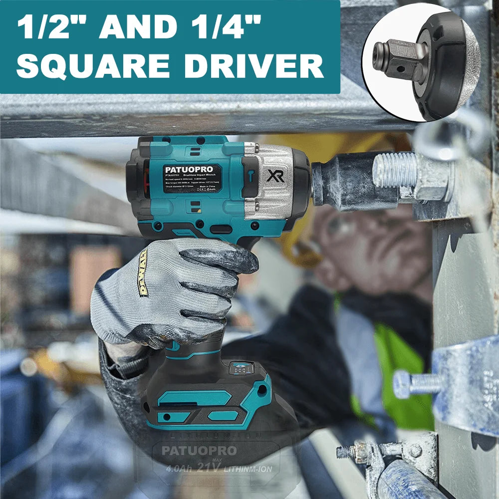 500N.m Brushless Cordless Electric Impact Wrench 1/2inch Power Tools for Makita 18V Battery(No Battery)