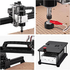 CNC 4540 Milling Machine with 500W Spindle CNC 40W Laser Engraving Machine 3D Printer for Wood PCB Aluminum Stainless Steel