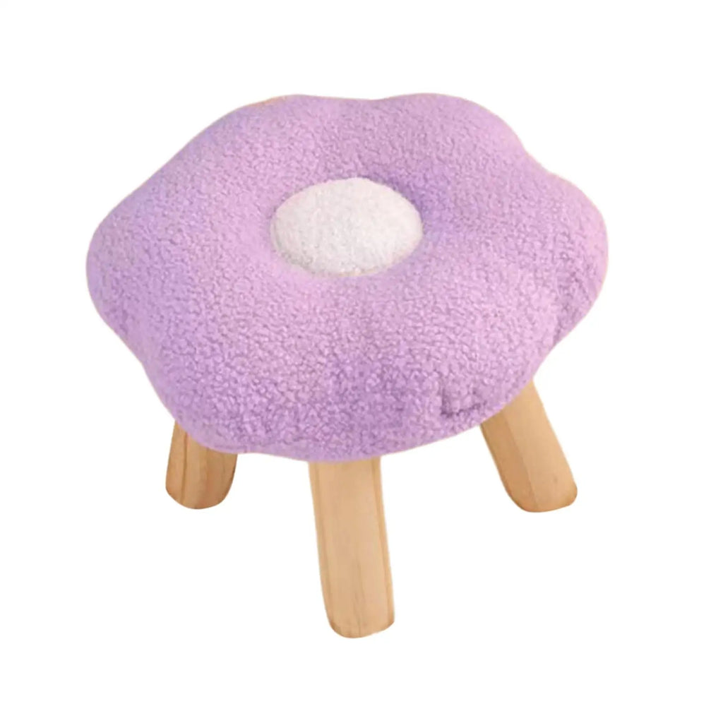 Footrest Pouf Cartoon Flower Shaped Sofa Footstool for Playroom Bedside Porch