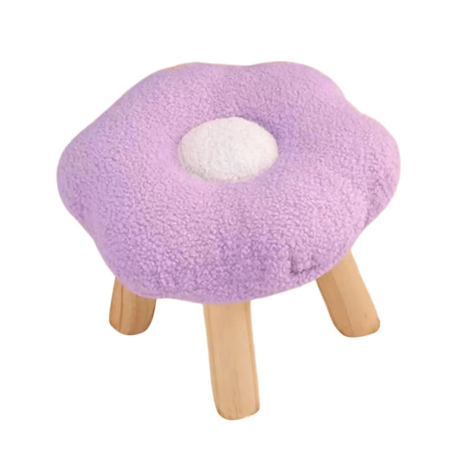 Footrest Pouf Cartoon Flower Shaped Sofa Footstool for Playroom Bedside Porch