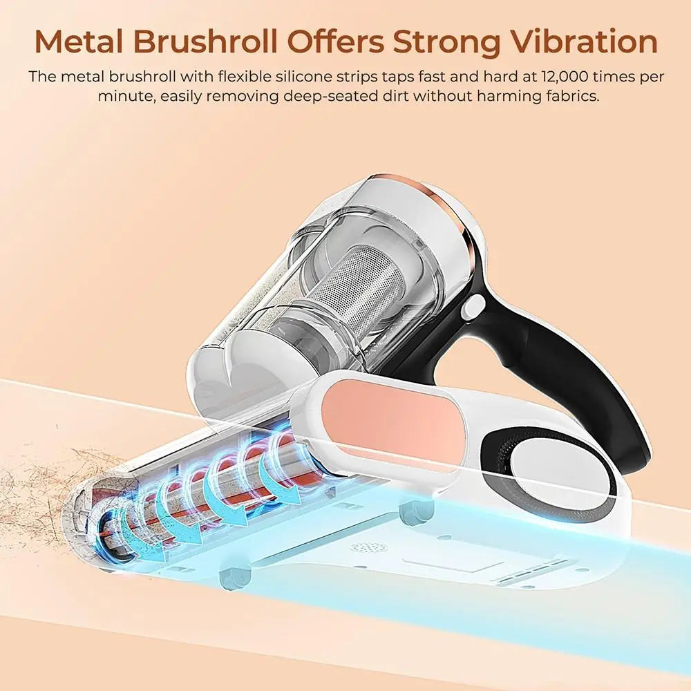 JIGOO J300 Dual-Cup Smart Mite Cleaner 500W With 13KPa Suction Dust Mite Sensor Dual-Cup Design Metal Brushroll 55℃ Hot Air