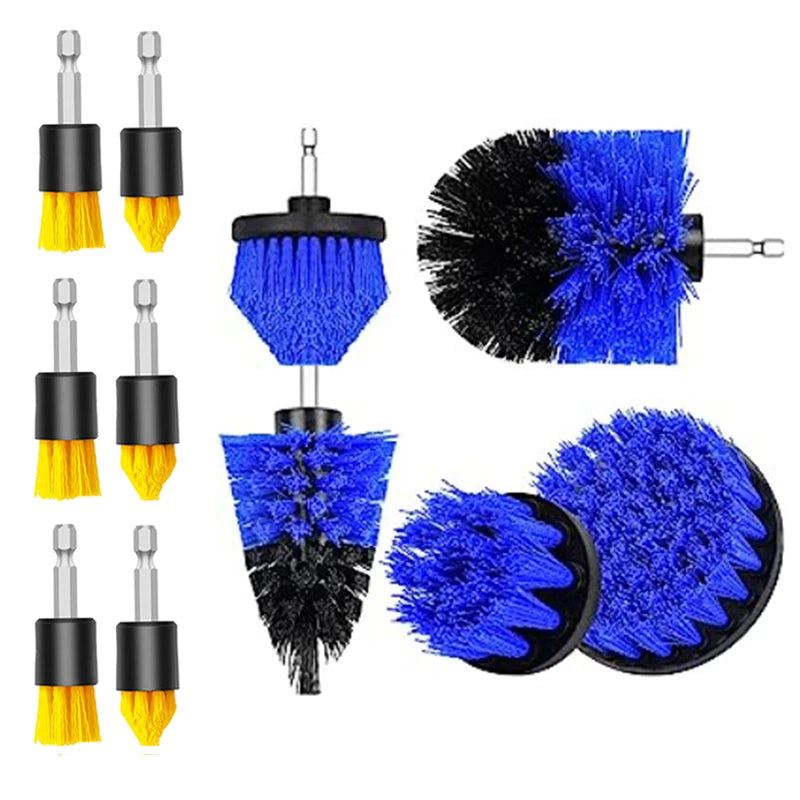 Electric Drill-Brush Head Kit  Attachment Power Scrubber Brush For Carpet Bathroom Kitchen Bathroom Car Cleaning Tool Wash Set