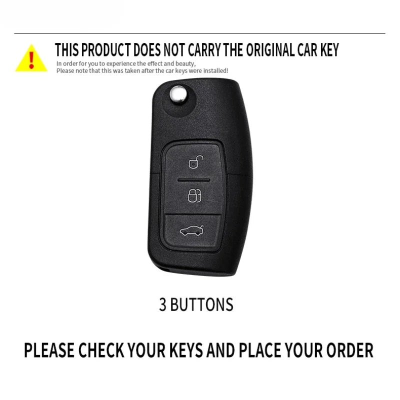 Racing Style Metal Car Key Case Fob Cover for Ford Fiesta Focus Ecosport Kuga Escape Falcon C-Max Territory Mondeo Galaxy