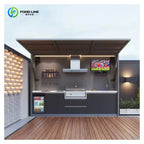 Outdoor Kitchen Island 304 SUS Outdoor Patio Cooking Kitchen Grill Modular Outdoor Kitchen Cabinet with Sink Customized