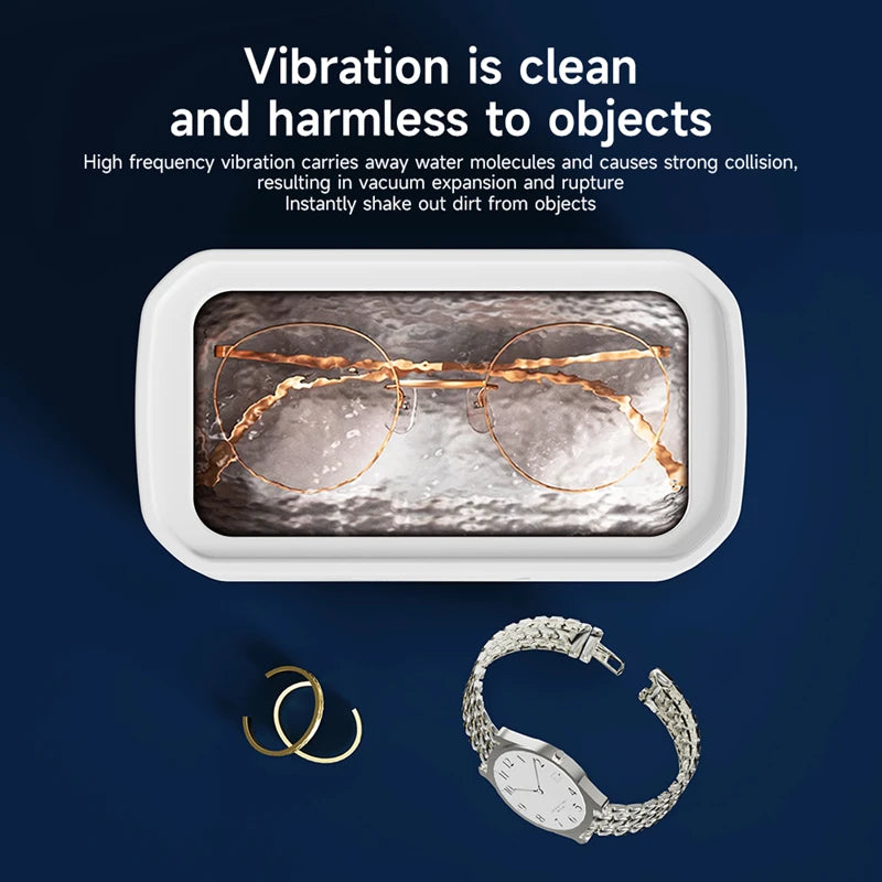 Xiaomi Ultrasonic Cleaner 650ML Adjustable Large Capacity Fast Powerful Jewelry Brace Glasses Jewelry Cleaning Machine Household