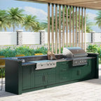 Customized Waterproof Outdoor Kitchen BBQ Set Stainless Steel Storage Cabinets with Drawers for Garden Backyard and Patio