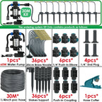 5M-30M Garden Watering System Self-priming Pump Timer 360° Bendable Mist Brass Cooling Sprinkler Drip Irrigation Kit Pot Bonsai