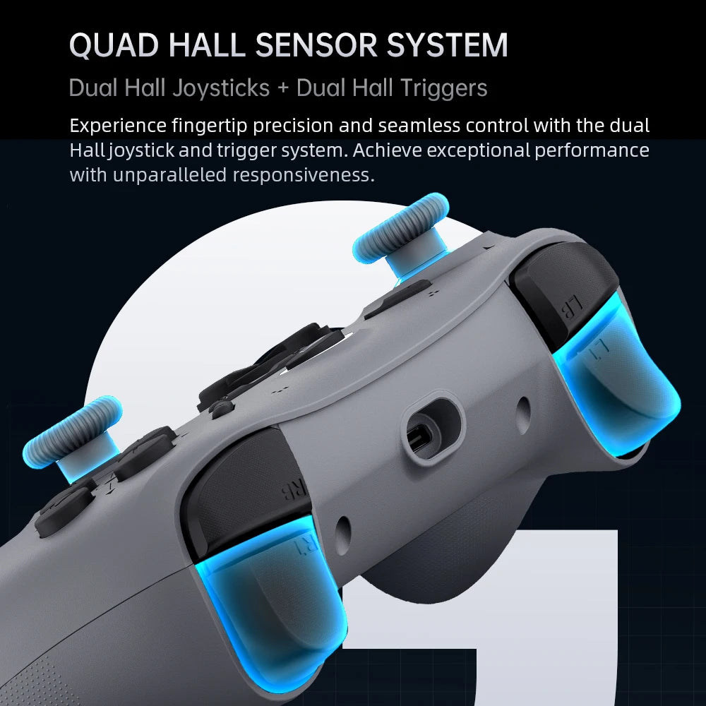 Machenik G1 Three-Mode Gamepads RGB Colorful Hall Effect Joystick Multiplatform Wireless Controller 2.4g Bluetooth Connection