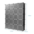 Wardrobe shoe cabinet storage cabinet,  20 cubes wardrobe with 2 clothes rails, stackable folding wardrobe, for bedroom clothes