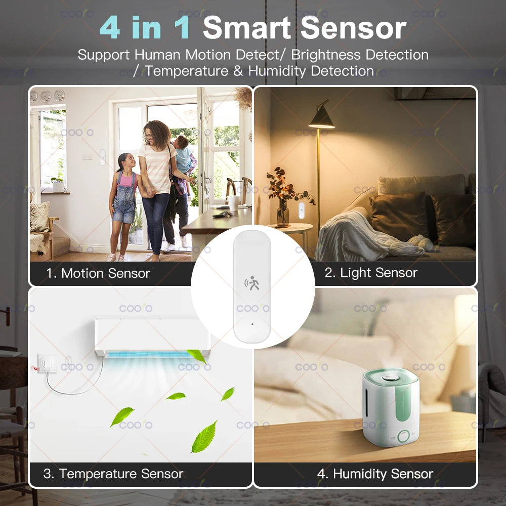 10G Human Motion Sensor Tuya Zigbee MmWave Radar Detector with Luminance Temperature Humidity Sensor Upgarded PIR Sensor