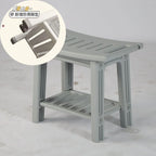 Non-Slip Shower Stool, Mold-Resistant Storage Seat, Double-Decker Bath Bench with Organizer, Mobile Entryway Changing Bench