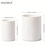 Ceramic Utensil Holder Organizer - Kitchen Countertop Storage Jar for Forks Spoons Knives, White Porcelain Canister, 1/2-Piece