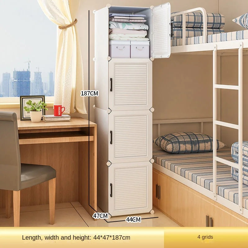 Household Folding Wardrobe Simplicity Dustproof Storage Locke Closet Plastic Collapsible Clothes Cabinets Home Bedroom Furniture