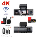 3 Channel Car DVR UHD 4K 3-Lens Inside Vehicle Dash Cam Three Way Came