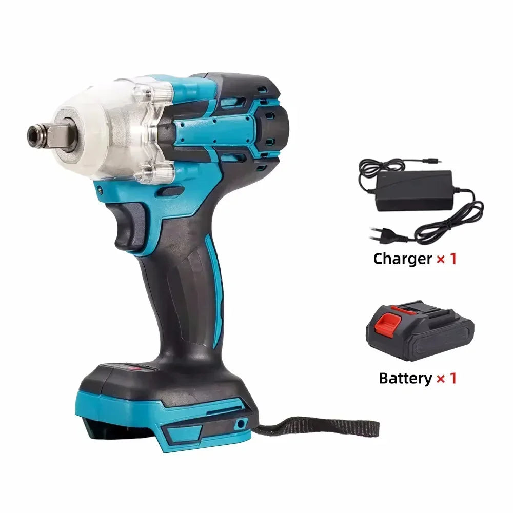 European standard Cordless electric impact wrench Electric tool brushless electric wrench hand drill 21V battery