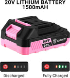 DEKO Pink Cordless Drill 20V - Electric Power Drill Set Tool for Women | AlluCanFind