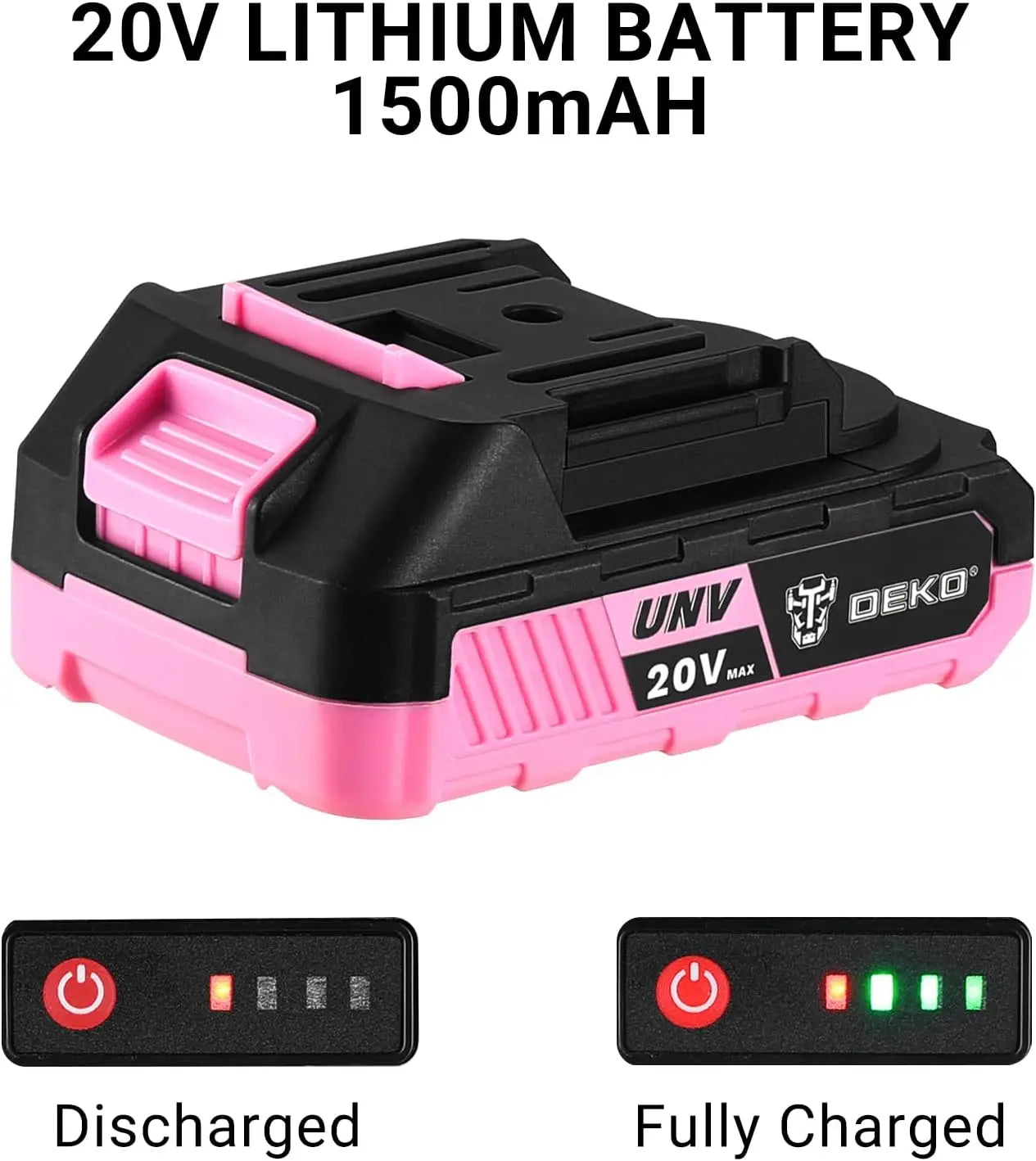 DEKO Pink Cordless Drill 20V - Electric Power Drill Set Tool for Women | AlluCanFind