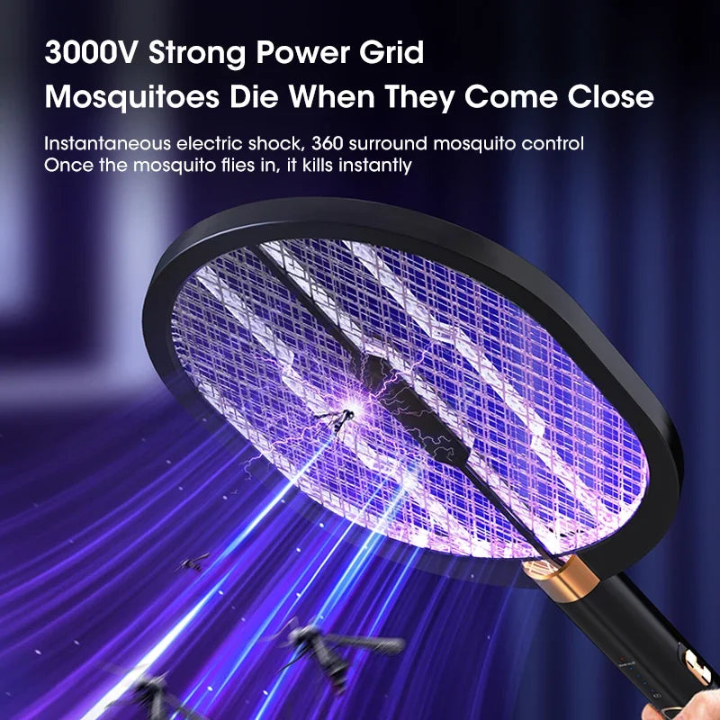 Electric Mosquito Swatter Usb Rechargeable With Purple Light Trap Insect Exterminator Anti-mosquito Device for Household Bedroom