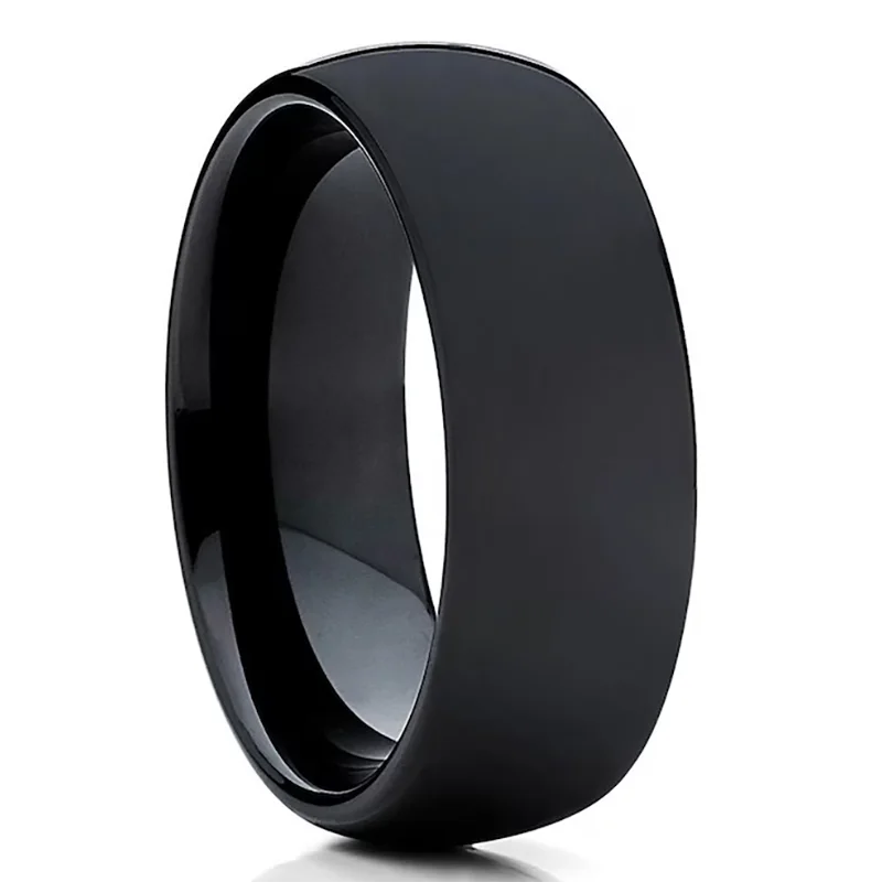Black Tungsten Carbide Wedding Ring - Matte Finish Comfort Fit Band for Men & Women | AlluCanFind