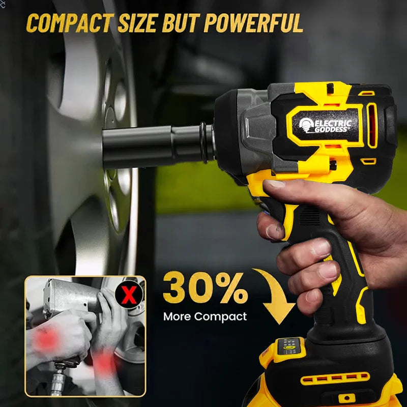 800N·M Cordless Torque Wrench 1800w Household Impact Wrench Electric Screwdriver Ring Led Light For Dewalt 20V Battery
