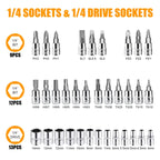 46-Pc. Drive Socket & Ratchet Wrench Set - Car Tool Kit | AlluCanFind