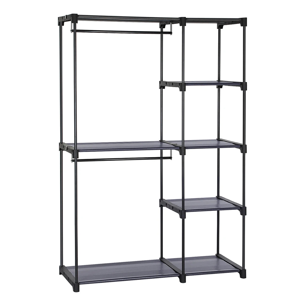 SONGMICS Portable Closet, Freestanding Closet Organizer, Clothes Rack with Shelves, Hanging Rods, Storage Organizer
