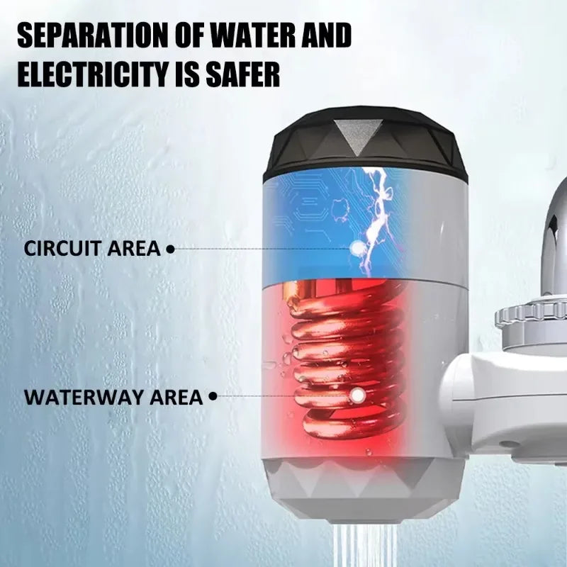 Kitchen Instant Eectric Water Heater Tap Hot Water Faucet Heater Cold Heating Faucet Tankless Instantaneous Water Heater Home