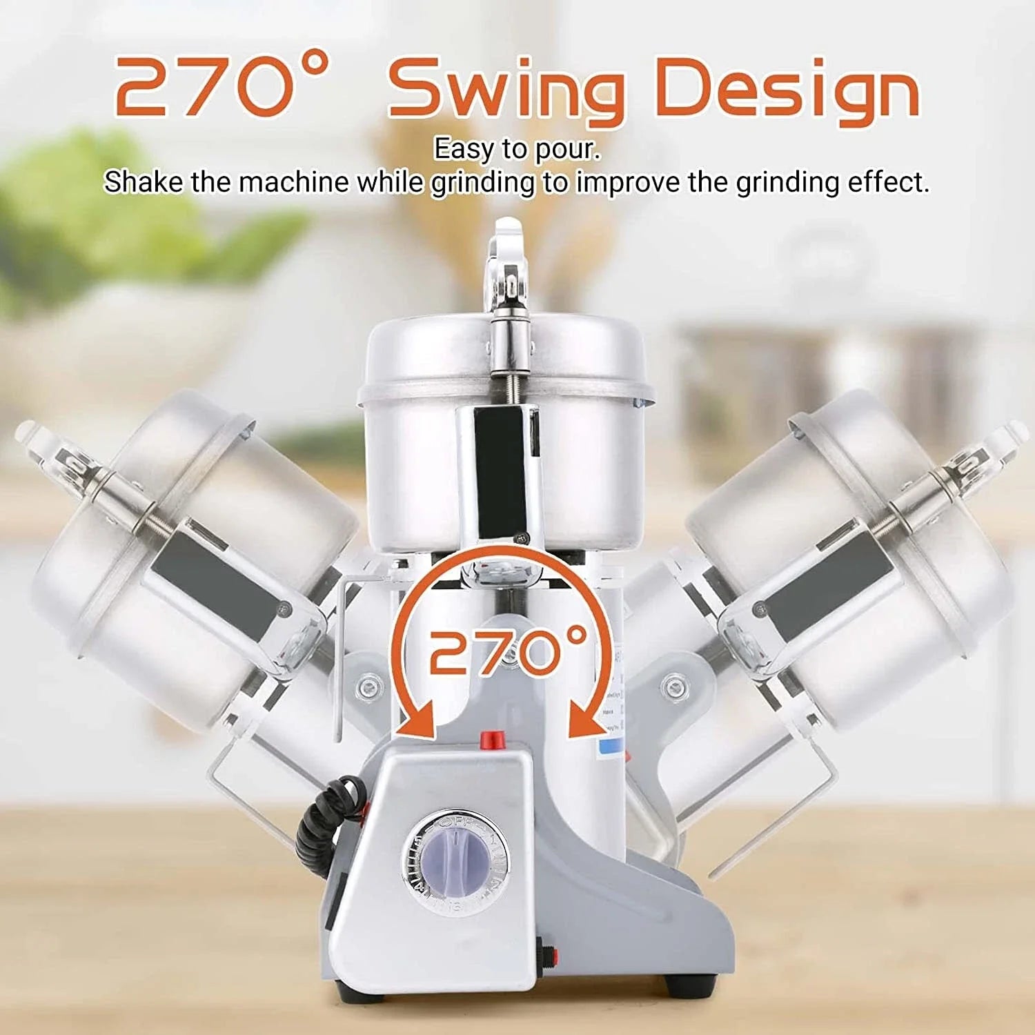 800G/2500G High Power Electric Grain Mill Grinder Swing Spice Grinders Stainless Steel for Herbs, grains, spices, cereals, corn