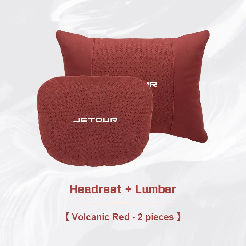 For CHERY JETOUR t2 t3 X70 X70S X70M X90 PLUS X95 Car Headrest Lumbar Support Seat Neck Pillow Breathable Suede Pillow Accessory