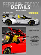 1:24 SF90XX SF90 Alloy Sports Car Model Diecasts Metal Racing Vehicles Car Model Sound Light Simulation Collection Kids Toy Gift