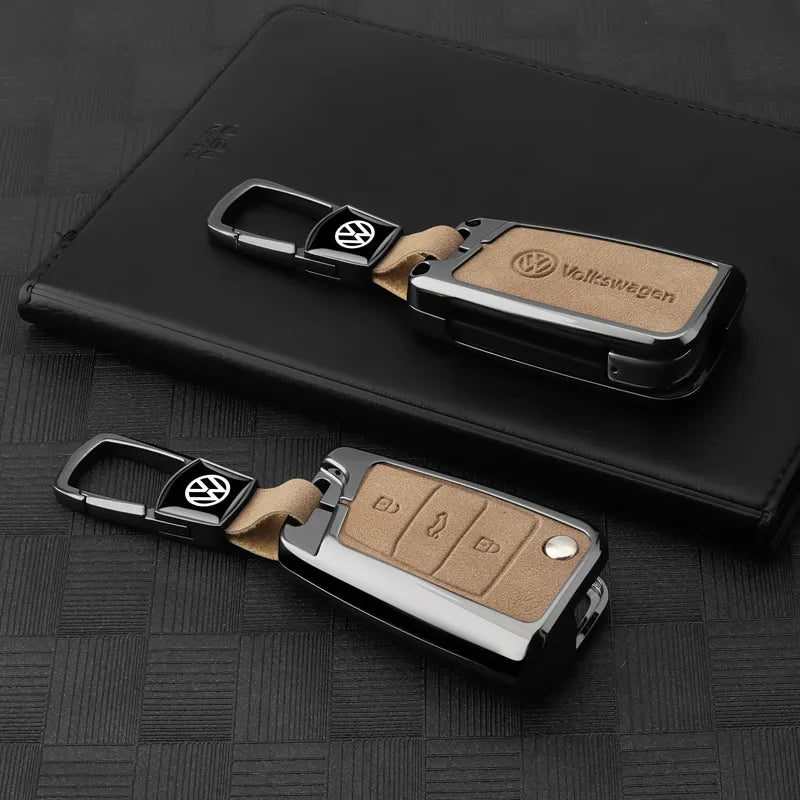 Vw Golf 5 6 Polo Passat B6 B7 Cc Skoda Jetta Universal Car Key Case Luxury Leather Key Cover Durable Secure Car Holder