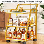 Commercial Heavy-Duty Kitchen Serving Cart Multi-Layer Storage Organizer with Wheels for Restaurant Buffet Utility Trolley
