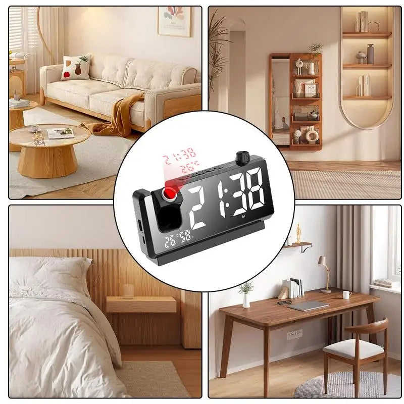 Ceiling Projection Clock Wireless Clocks Projection On Ceiling Wall 180 Degree Rotatable Digital Clock Projector Modern Desk