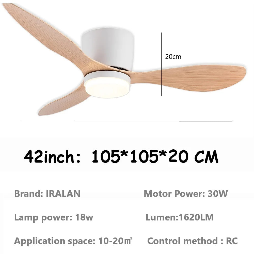 Jelena LED Ceiling Fan Light 6th Gear Wind Speed Living Room Bedroom H