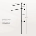 WOLTU Wall Mounted Open Wardrobe with 1&5 MDF Shelves Steel Tube Clothes Rail Industrial Style Coat Rack for Cloakroom Bedroom