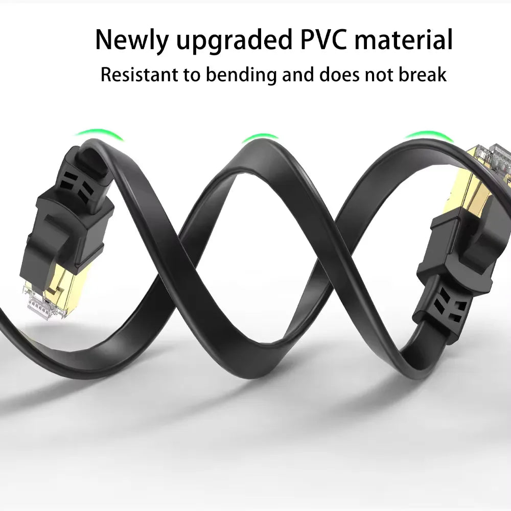 Rj45 Cat 8 Ethernet Cable Flat Cat8 Network Cable LAN Internet 40Gbps 2000Mhz For Router Ps4 PC Laptop 0.5m - 5m 10m 15m 20m 30m