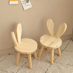 Creative Solid Wood Rabbit Ears Stool: Cute, Simple, And Decorative for Your Home