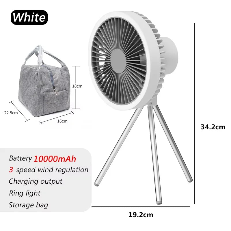 10000mAh Camping Fan Rechargeable Desktop Portable Circulator Wireless