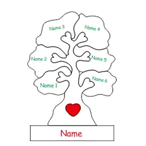 Wooden Family Tree Puzzle,Personalized Customized Free Engraving Custom Name Christmas Tree,Desktop Ornament Decorations Gifts