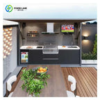 Outdoor Kitchen Island 304 SUS Outdoor Patio Cooking Kitchen Grill Modular Outdoor Kitchen Cabinet with Sink Customized