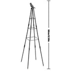 160cm Metal Garden Obelisk Trellis Plant Climbing Frame Climbing Plant Support with Bird Sculpture Weather-Proof Easy to Install