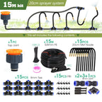 30M-5M DIY Free Bending Universal Sprayer Kit 8mm Hose Patio Misting Cooling System for Garden Plant Fogging Watering Irrigation
