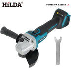 HILDA 125mm Brushless And Brushed Angle Grinder Cordless Grinding Machine Cutting Woodworking Power Tool For Makita 18V Battery