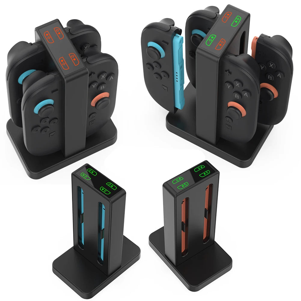 Charging Grip for Switch 2 Joy-Con Accessory Portable Charger Dock with USB-C Cable Charger Indicator Handle Bracket Stand ﻿