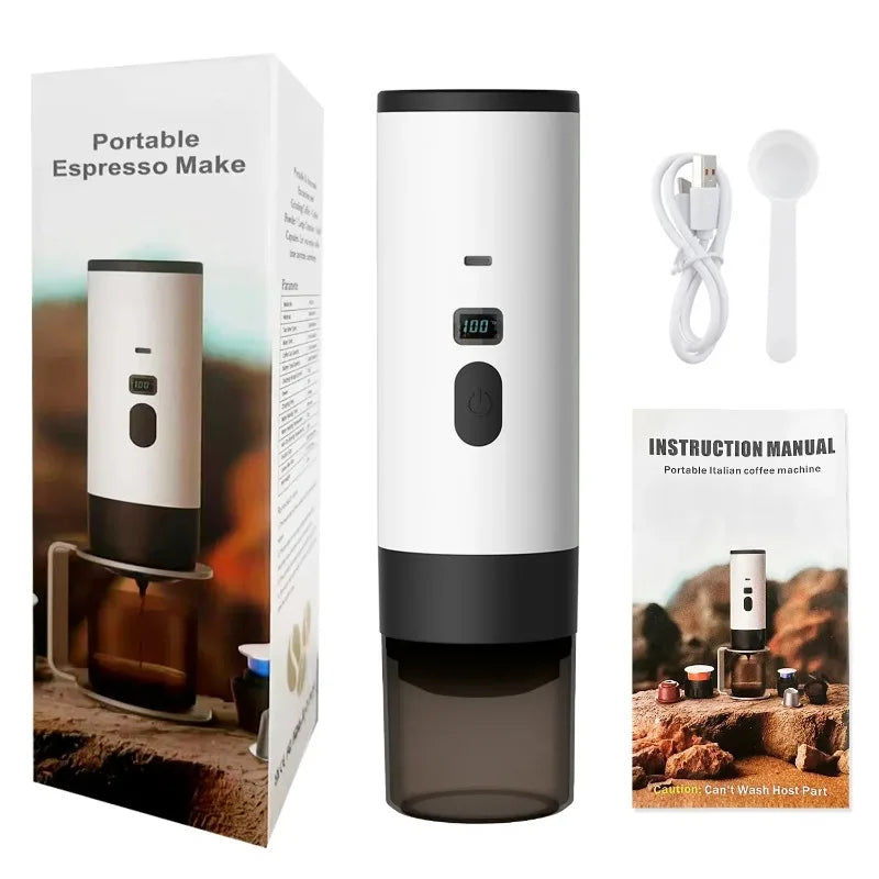 Wireless Electric Portable Espresso Coffee Machine For Car & Home Camping Coffee Maker Capsule Powder Travel