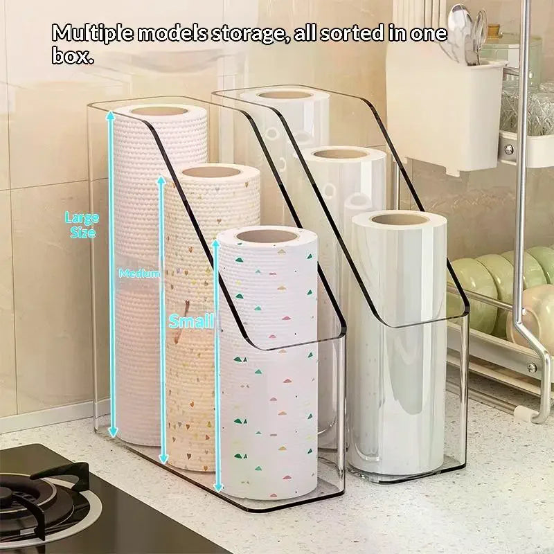 Kitchen Storage Box for Plastic Wrap and Gloves; Cabinet Door Organizer Garbage Bag Container