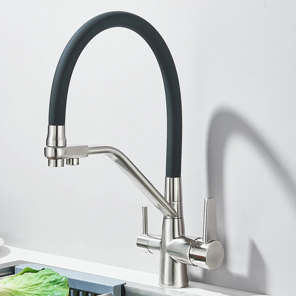Filtered Kitchen Faucet Purification Water Tap Water Filter Tap For Kitchen Sink 3 in 1 Purifier Vessel Sink Mixer