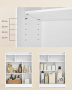 VASAGLE Bathroom chest of drawers Bathroom wardrobe Bathroom wardrobe Space Saving Sliding Doors Adjustable Flooring