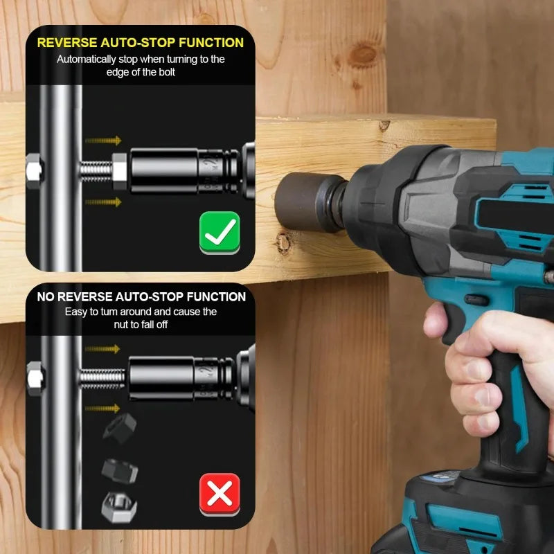 3100N.M High Torque Brushless Electric Impact Wrench 3/4 Inch Cordless Electric Wrench Power Tools for Makita 18V Battery