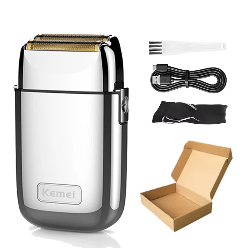 Kemei Tx1 Rechargeable Metal Housing Electric Shaver For Men Hair Beard Electric Razor Bald Head Shaving Machine Barber Tool